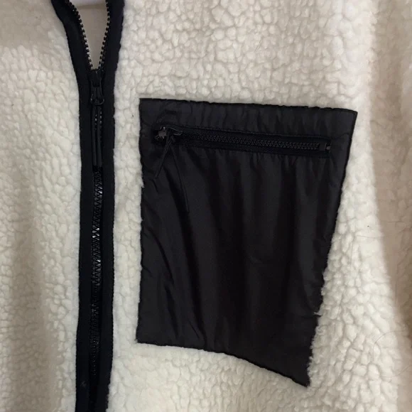 H&M Cream Teddy Jacket with Black Accents - Picture 3 of 4